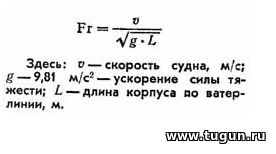 Скорость в полном грузу. Число Фруда для судов. Число Фруда формула. Скорость судна формула. Зависимость скорости от длины судна.